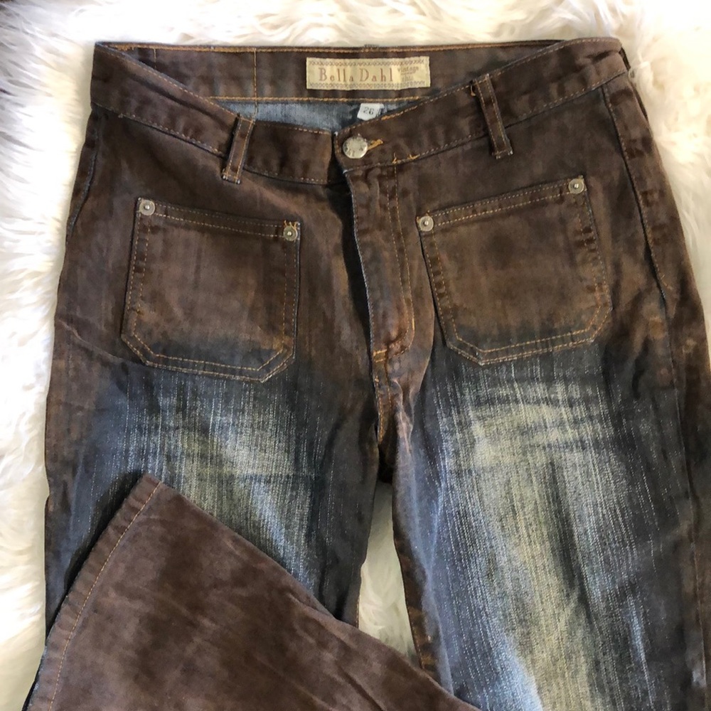 Ombré Suede & Denim Jeans